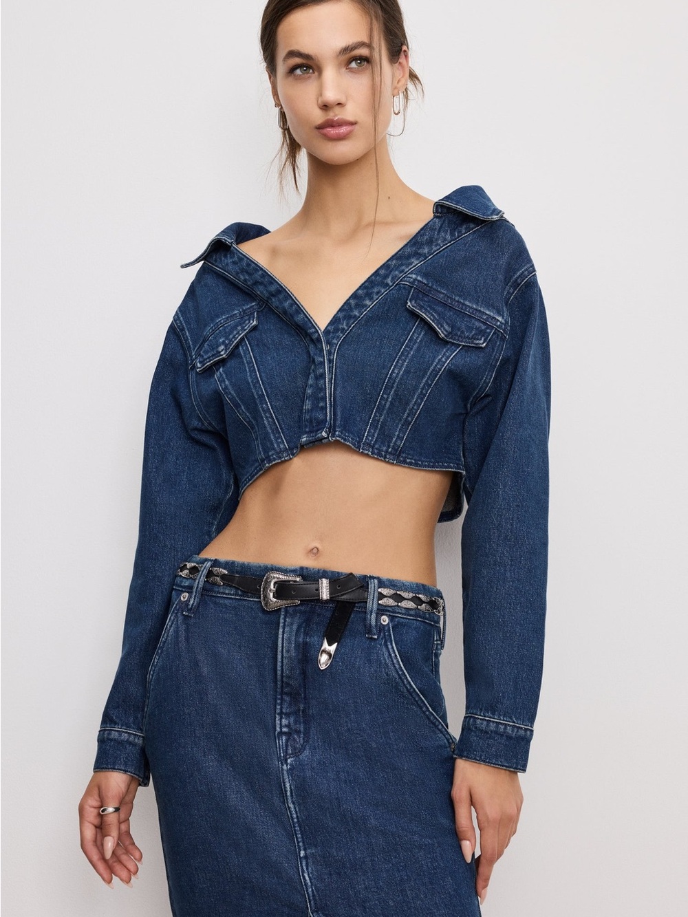 Good American Denim Off Shoulder Top
